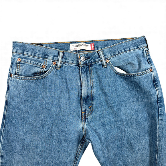 Vintage 505 Levis Jeans Mens 36x29 Blue Regular Straight Light Wash Denim Y2K - Picture 3 of 10